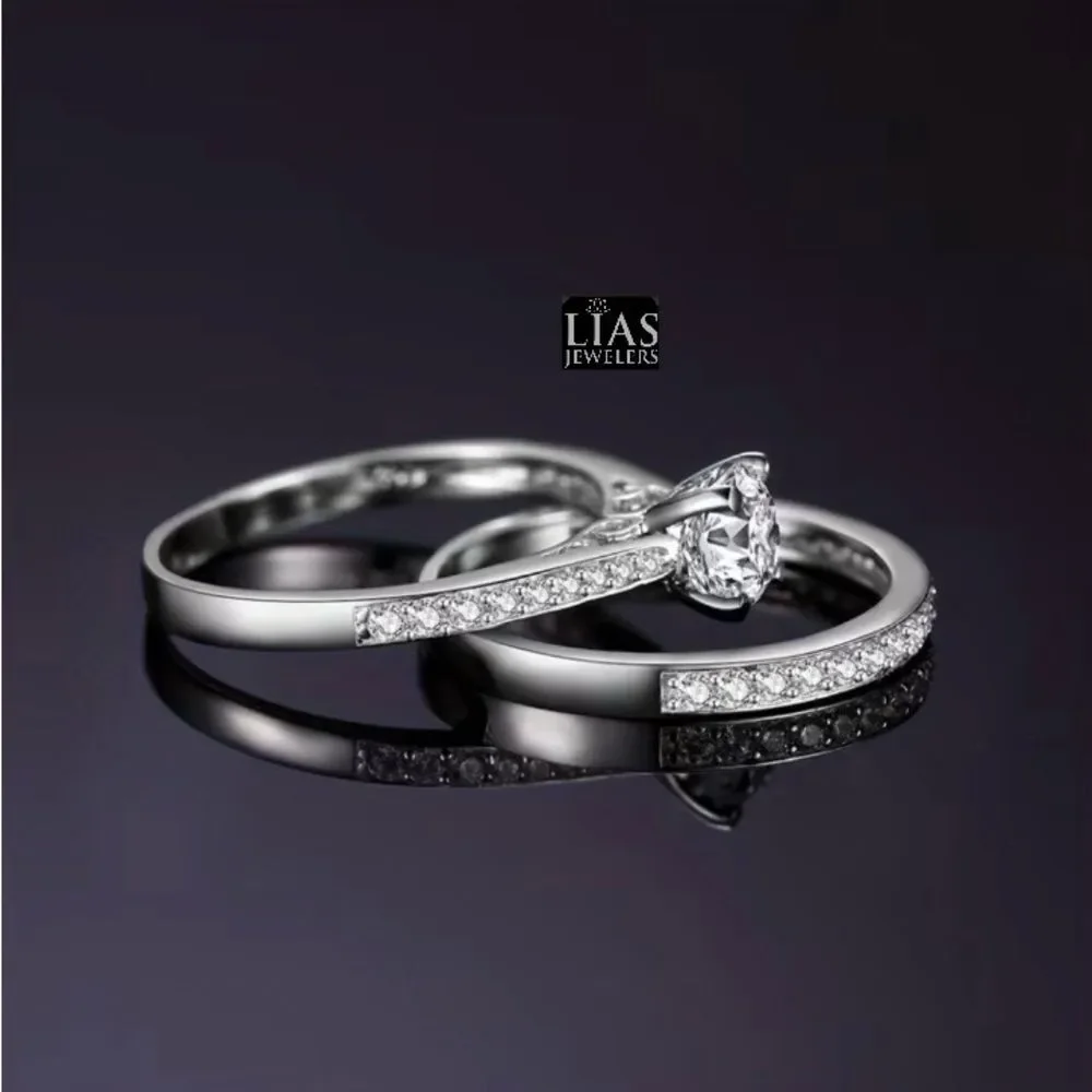 Brand New 18k White Gold Wedding Ring Set